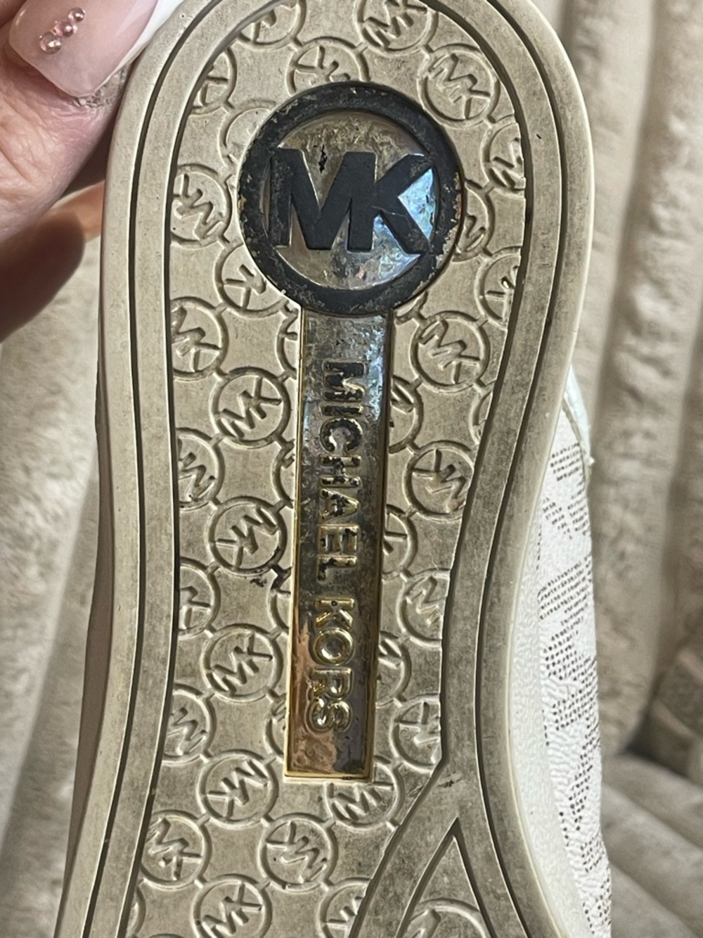 Michael Kors MK Sneakers Monogram Tan Brown Low Top Women's Size 6 - Picture 5 of 8